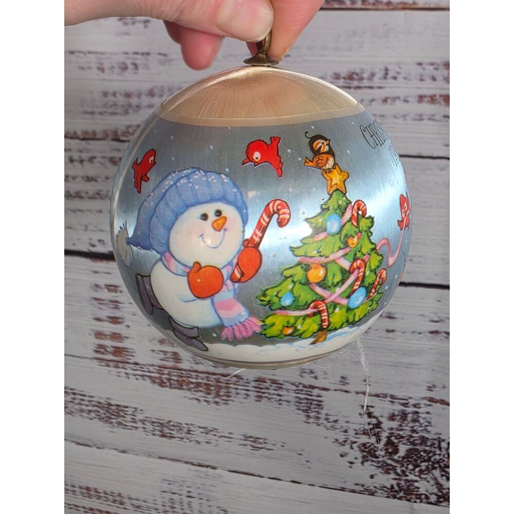 Vintage Hallmark Unbreakable Satin Grandson Keepsake Ornament